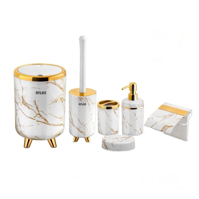 ست سرویس بهداشتی اطلس مدل الیت ۶ تکه ماربل