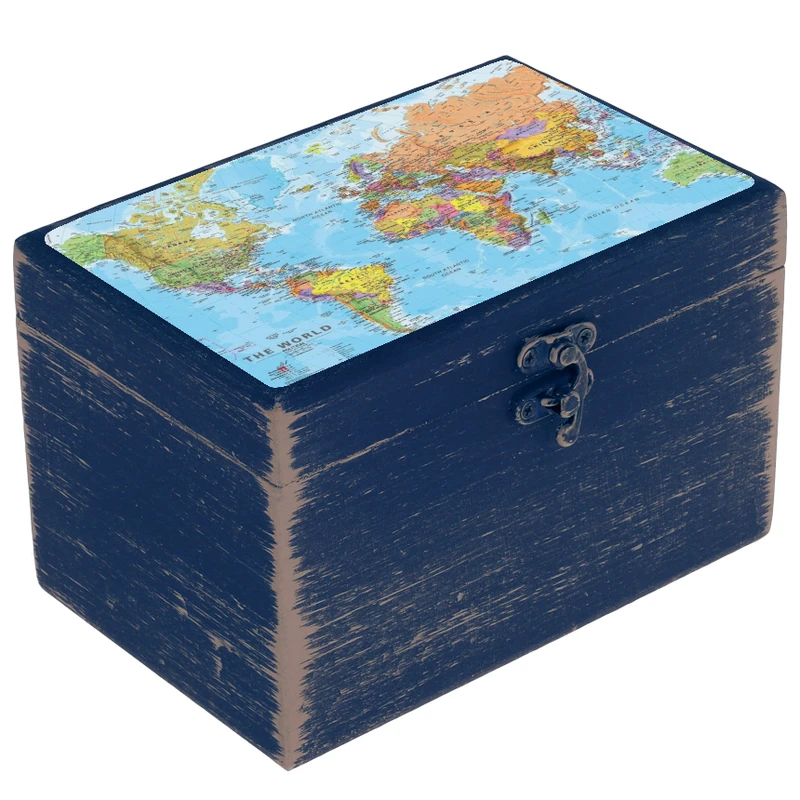 جعبه هدیه دست‌ساز مدل هنری طرح نقشه کهن کد WB045