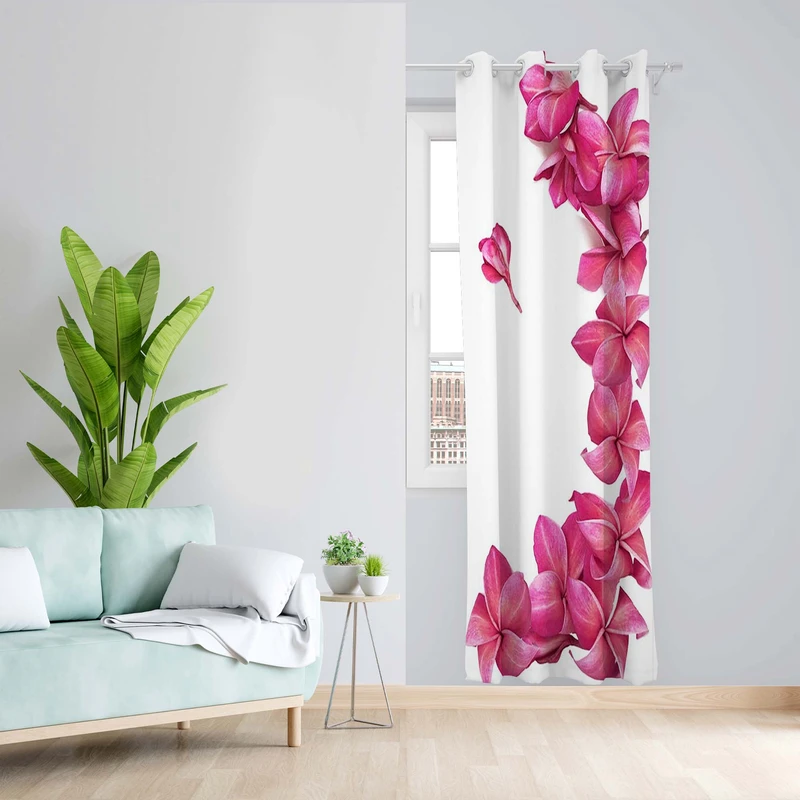 پرده طرح گل مدل مخمل پانچی کد 5171R z سایز 140x200 سانتی متر