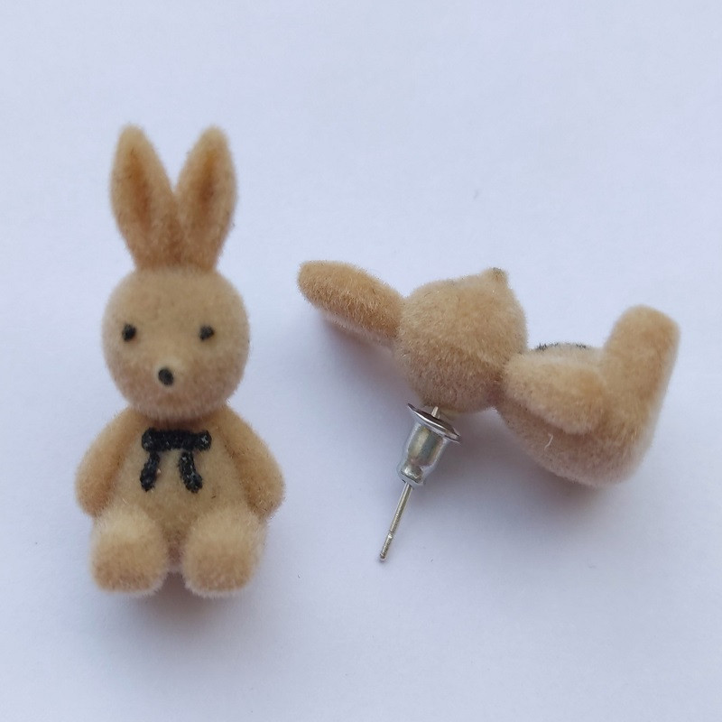 گوشواره زنانه مدل مخملی خرگوش