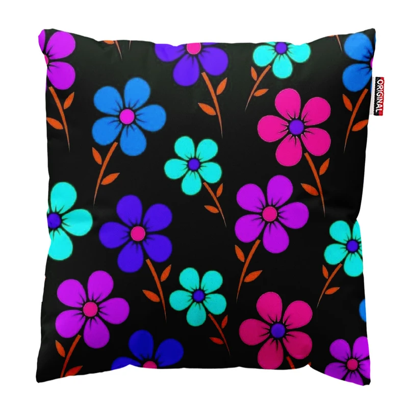  کوسن پاد آفرین طرح گل کد 5143 سایز 30*30 سانتی متر 