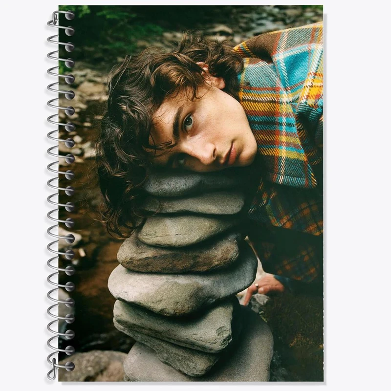 دفتر زبان 50 برگ خندالو مدل دو خط طرح تیموتی شالامی Timothée Chalamet کد 19290