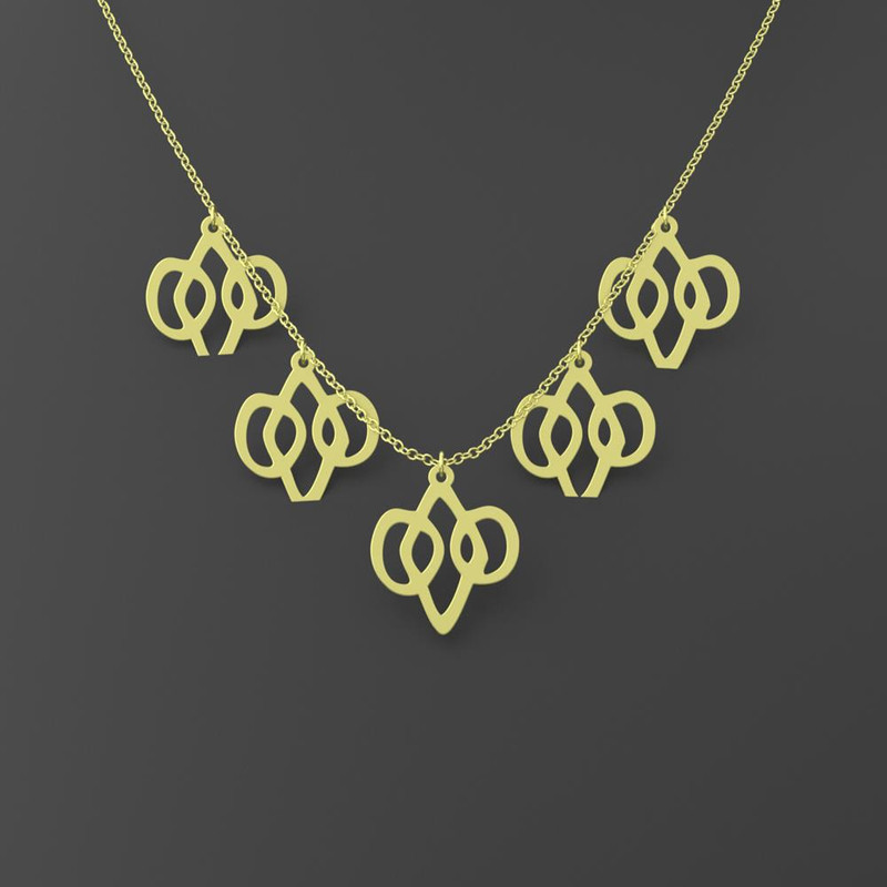 گردنبند طلا 18 عیار زنانه مدوپد مدل هندسی کد RNA16154