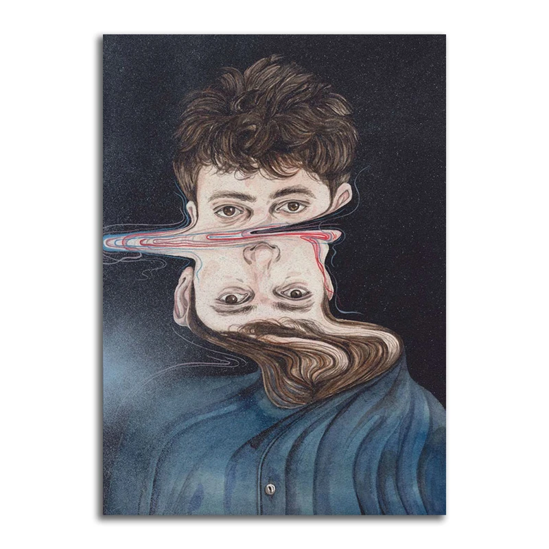 تابلو شاسی مدل نقاشی مدرن تلفیقی پرتره کد 02140