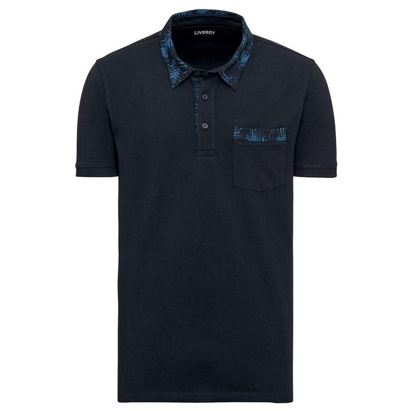 پولوشرت آستین کوتاه مردانه لیورجی مدل هاوایی کد Palm2022 رنگ سرمه ای