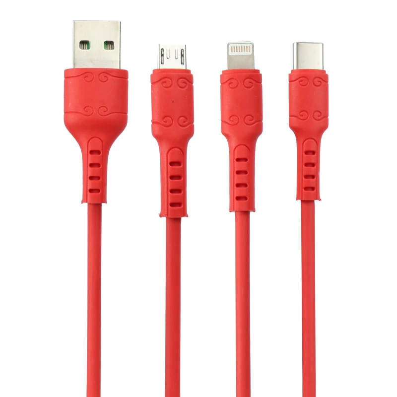کابل تبدیل USB به USB-C / microUSB / لایتنینگ ویاکینگ مدل YTS02 طول 1.2 متر