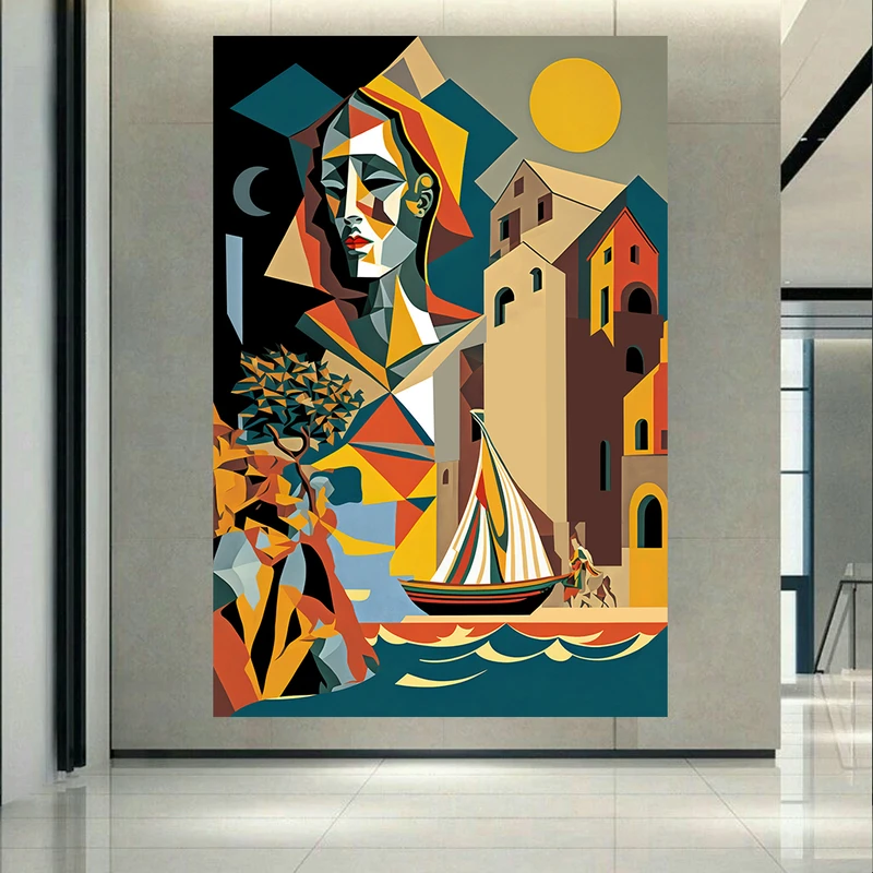 تابلو بوم طرح کوبیسم مدل  هنرمندانه (2) کد PD815