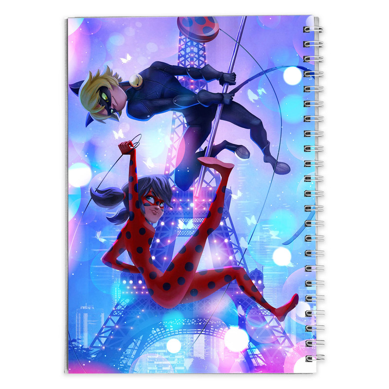 دفتر مشق 100 برگ مدل دختر کفشدوزکی و گربه سیاه کد note-C-41