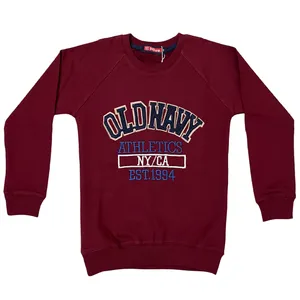 سویشرت پسرانه مدل نوشته تکه دوزی شده رنگ زرشکی