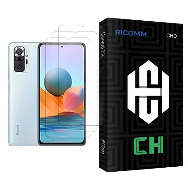 محافظ صفحه نمایش ریکام مدل CH Glass MIX003 مناسب برای گوشی موبایل شیائومی Redmi Note 10 Pro بسته سه عددی