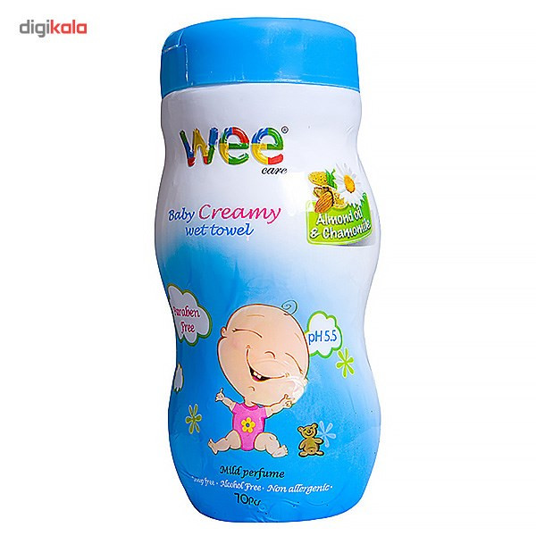 دستمال مرطوب وی مخصوص کودک کرم دار - بسته 70 عددی