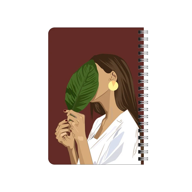 دفترچه یادداشت بامبیلیپ مدل چوبی طرح دختر و برگ گیاه کد 5264193