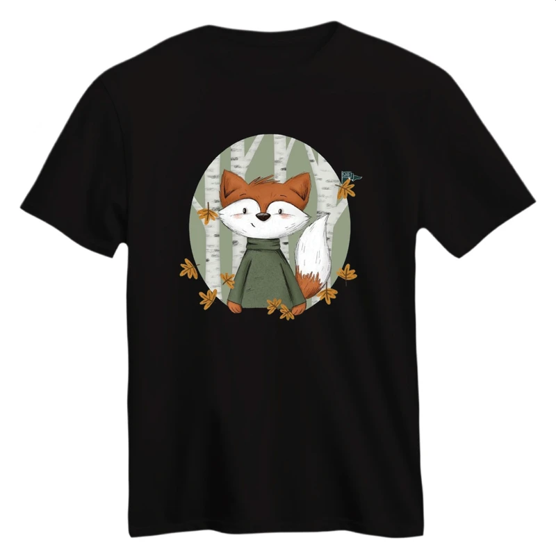 تی شرت آستین کوتاه زنانه مدل روباه کد 2