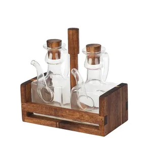 ست آبلیموخوری و ظرف روغن مدل مکعبی مجموعه 2 عددی به همراه استند