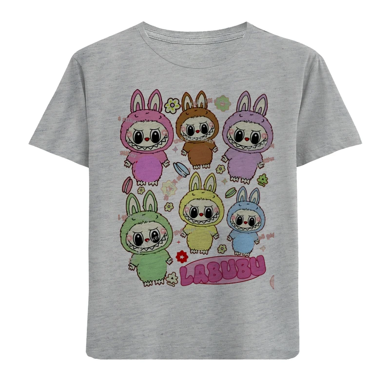 تی‌شرت آستین کوتاه دخترانه مدل N107 LABUBU