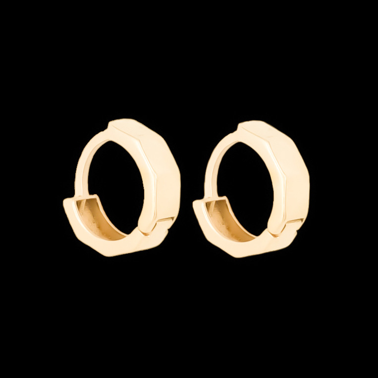 گوشواره حلقه‌ای طلا کم اجرت  18 عیار زنانه ناریا مدل آنایا کد T21