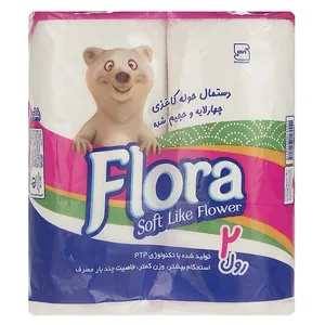 دستمال حوله ای فلورا مدل Soft Like Flower بسته دو عددی