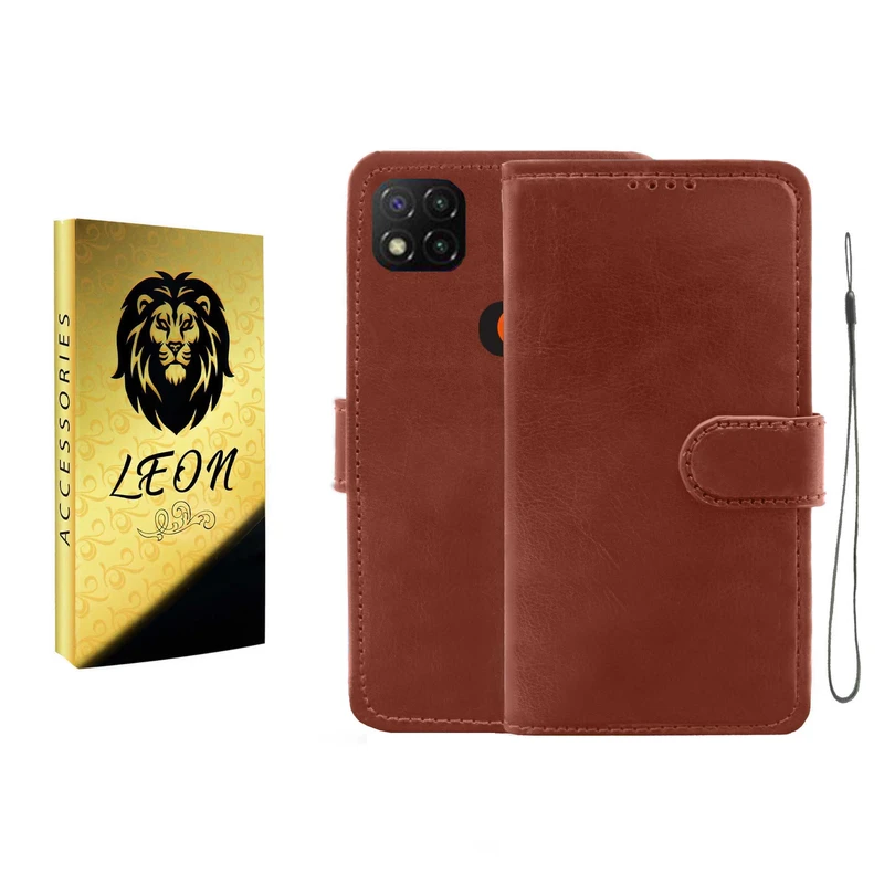  کیف کلاسوری لئون مدل Kif_Oro مناسب برای گوشی موبایل شیائومی Redmi 10A به همراه بند آویز