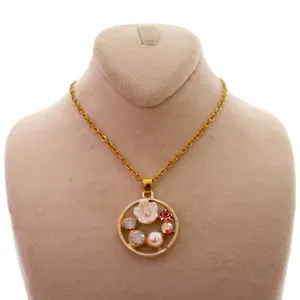 گردنبند دخترانه طرح گل کد 150