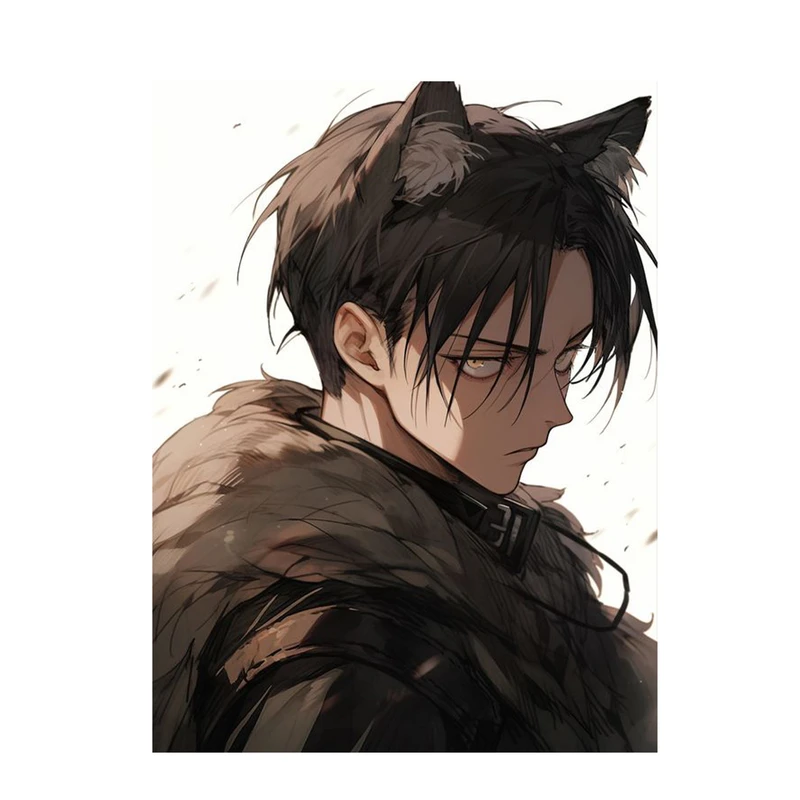 استیکر لپ تاپ و موبایل مدل انیمه طرح اتک ان تایتان لیوای آکرمن attack on titan Levi Ackermann کد 556