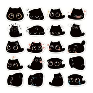 استیکر  لپ تاپ طرح گربه کد 22 مجموعه 20 عددی