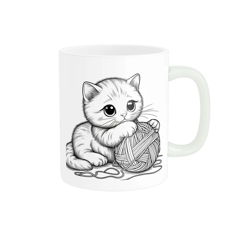 ماگ پادآفرین مدل فانتزی طرح گربه کیوت و بامزه کد p2136