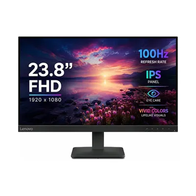 مانیتور 23.8 اینچ لنوو مدل L24-4e با وضوح Full HD، پنل IPS و نرخ به‌روزرسانی 100 هرتز