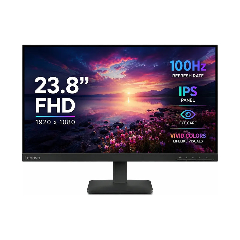 مانیتور 23.8 اینچ لنوو مدل L24-4e با وضوح Full HD، پنل IPS و نرخ به‌روزرسانی 100 هرتز