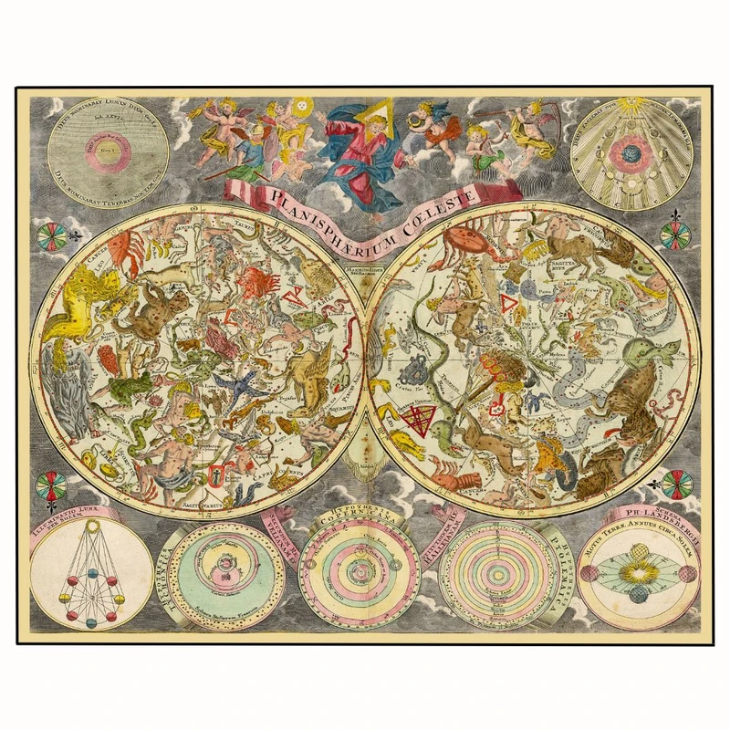 پوستر مدل نقشه آسمانی -طرح رنسانس قرون وسطی 2