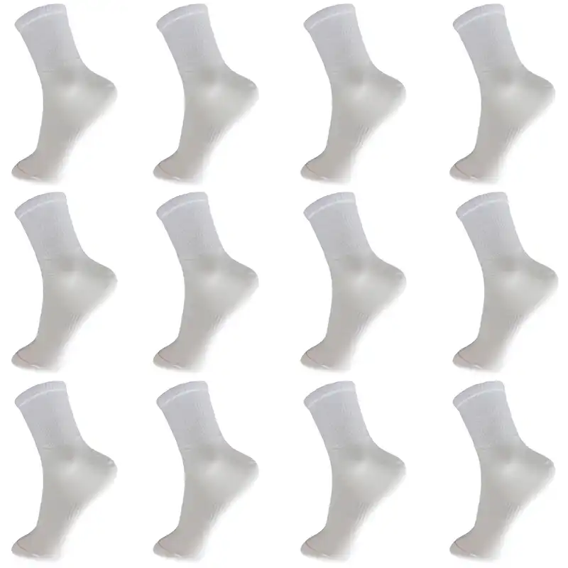 جوراب ورزشی زنانه ادیب مدل اسپرت کش انگلیسی رنگ سفید بسته 12 عددی