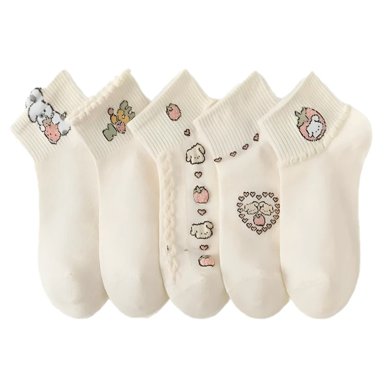 جوراب ساق کوتاه زنانه مدل RMKOPEK بسته 5 عددی