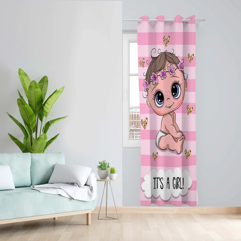 پرده طرح کودک مدل مخمل پانچی کد 5357R z سایز 140x200 سانتی متر