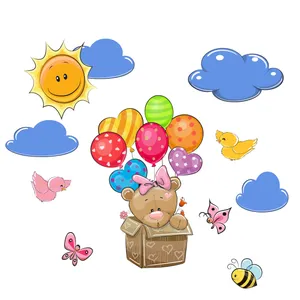 استیکر دیواری کودک مدل cute teddy ferito