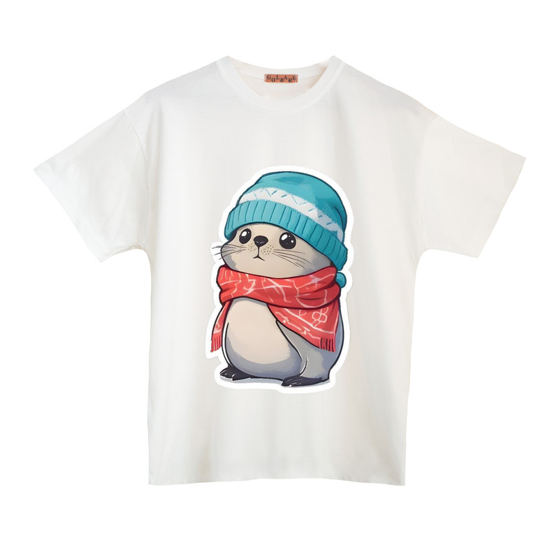 تی شرت آستین کوتاه زنانه مدل موش زمستونی