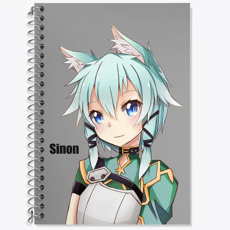 دفتر زبان 50 برگ خندالو مدل دو خط طرح سینون انیمه هنر شمشیر زنی آنلاین کد 10128