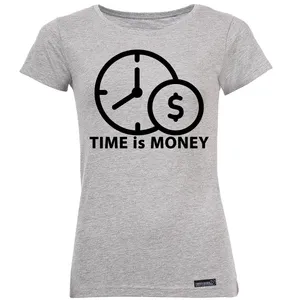 تی شرت آستین کوتاه زنانه 27 مدل Time is Money کد MH1548