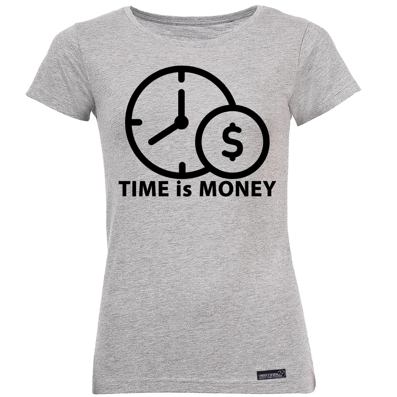 تی شرت آستین کوتاه زنانه 27 مدل Time is Money کد MH1548