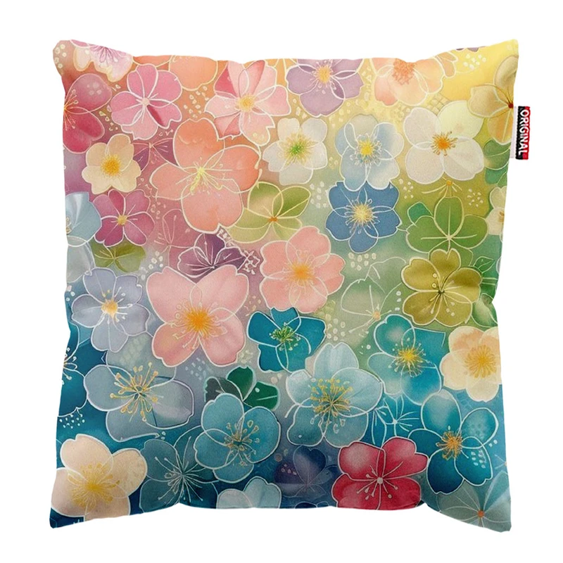 کوسن پاد آفرین طرح گل های رنگی کد 1738 سایز 30*30 سانتی متر