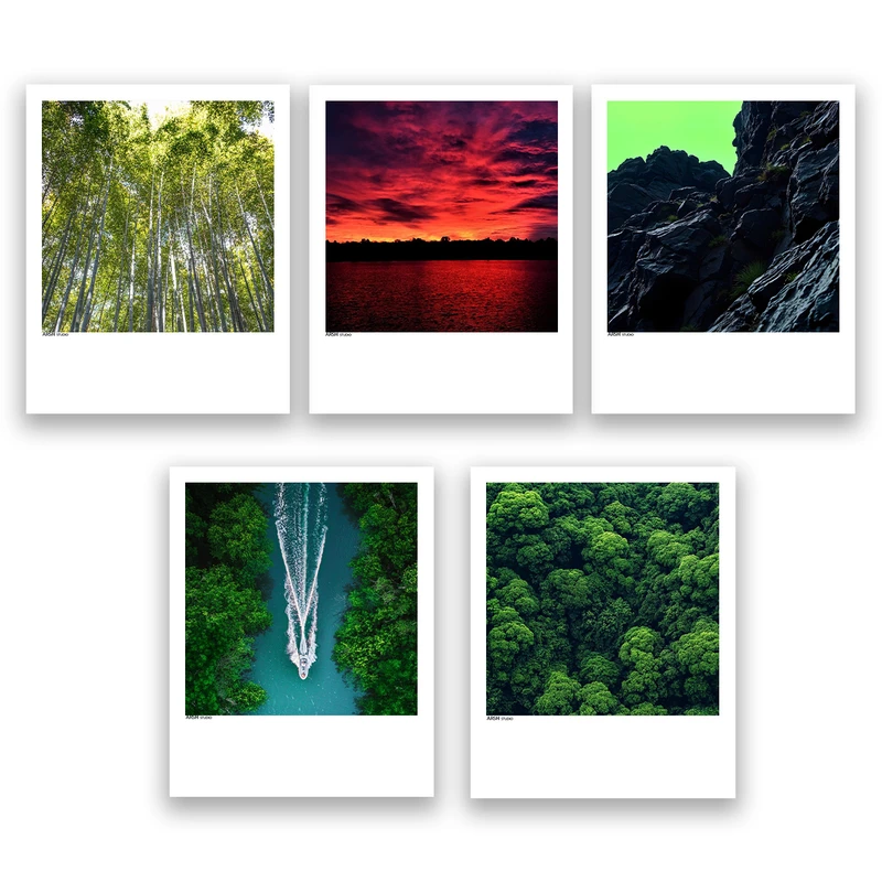 آویز تزیینی عرش مدل فانتزی منظره طبیعت کد Asa1100 مجموعه پنج عددی