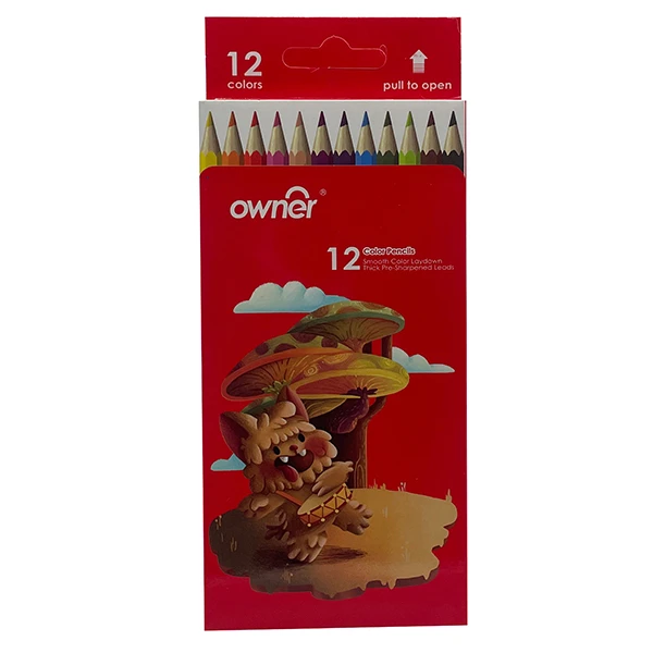 مداد رنگی 12 رنگ اونر مدل گربه