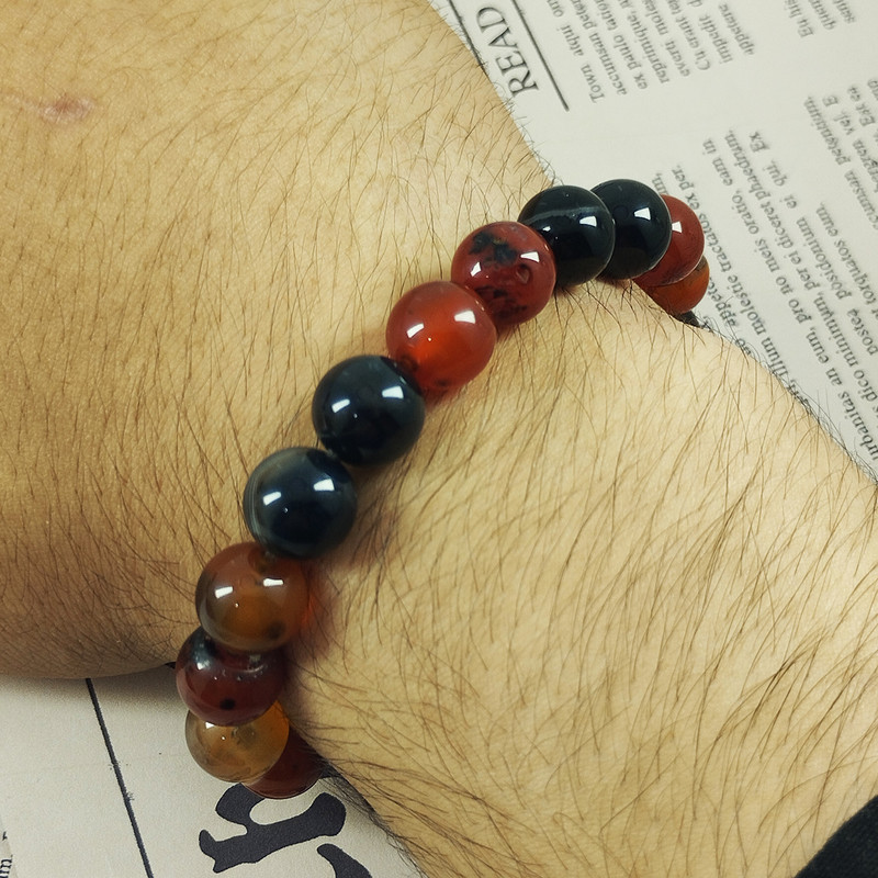 دستبند سلین کالا مدل سنگ عقیق سلیمانی اسپرت کد 106