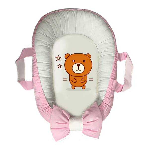 سرویس خواب سه تکه نوزاد مدل گارد محافظ دار طرح خرس ستاره ای کد 044