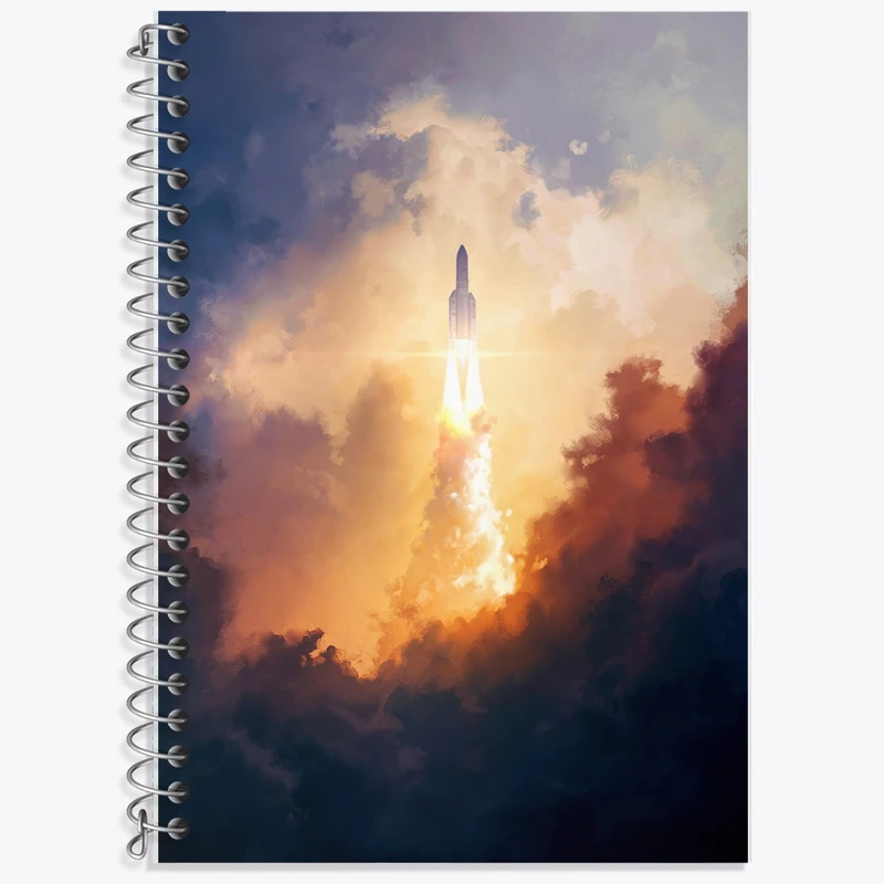 دفتر زبان 50 برگ خندالو مدل سه خط طرح فضاپیما کد F1078