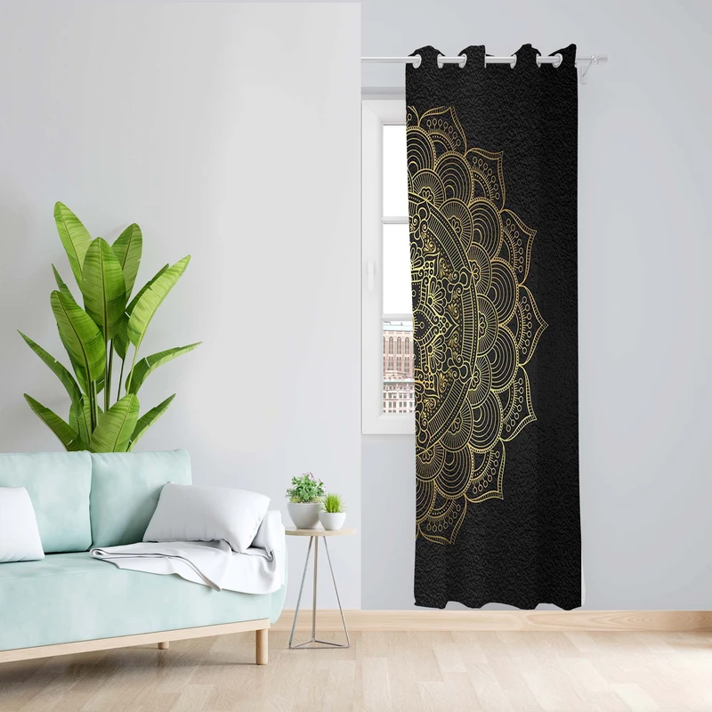 پرده طرح سنتی مدل مخمل پانچی کد 1766 z سایز 140x200 سانتی متر