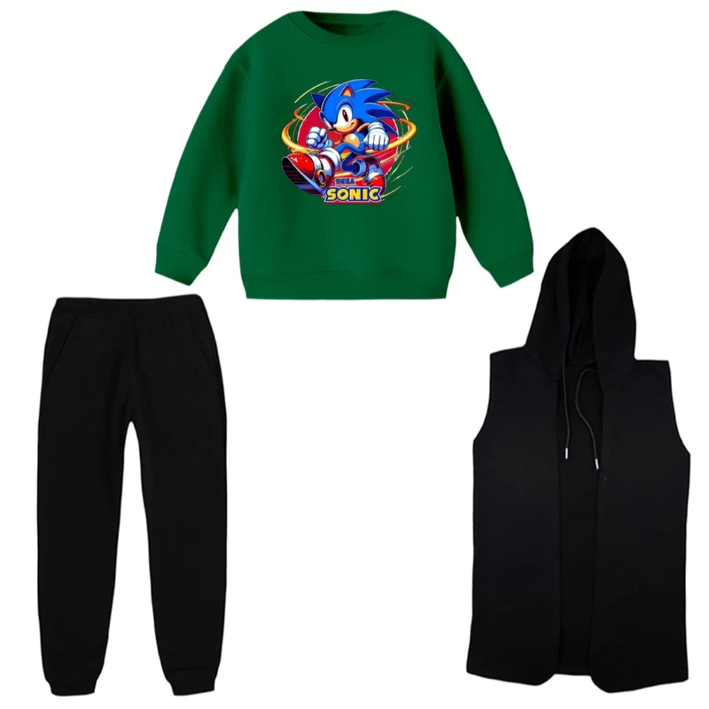 ست 3 تکه لباس راحتی بچگانه مدل سونیک کد 2  