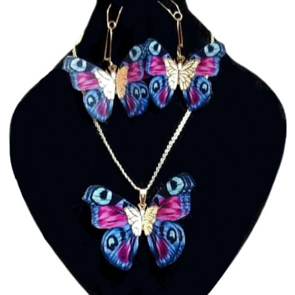 نیم ست طلا 18 عیار زنانه مدل پروانه کد L03