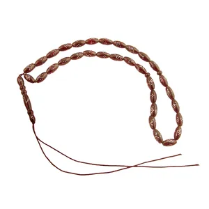 تسبیح  بازرگانی میلادی مدل کشکول نقره کوب کد T_291