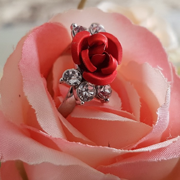 انگشتر دخترانه مدل گل رز کد P599