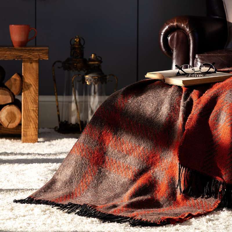 شال مبل مادام کوکو مدل Katriane Orange سایز 170×130 سانتی متر