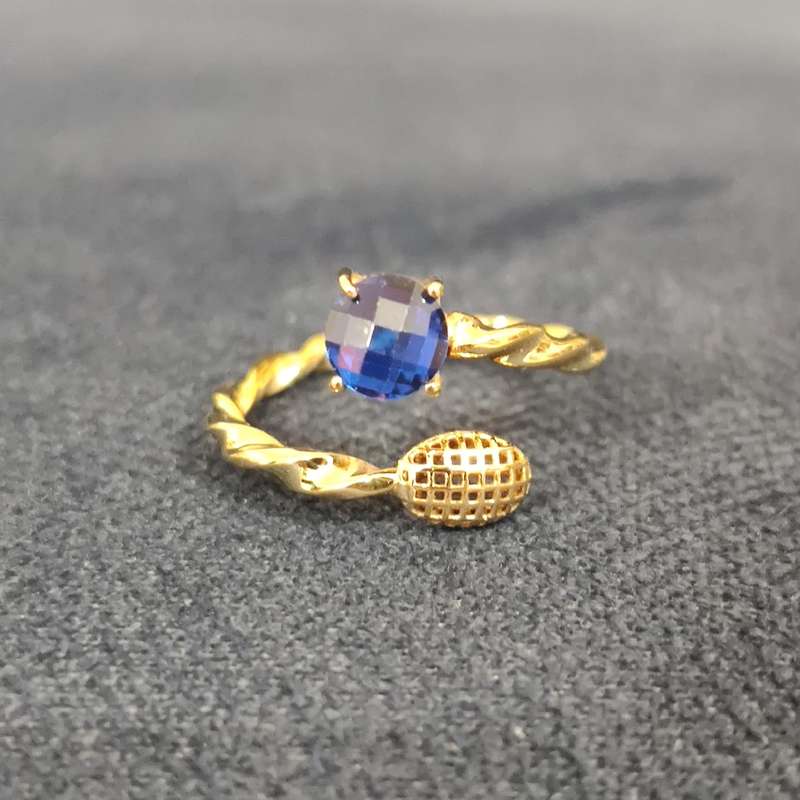 انگشتر طلا 18 عیار زنانه قیراط طرح بیضی کد GH1552